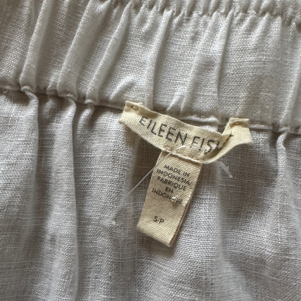 Eileen Fisher linen white flare midi A-Line Women's Skirt NWOT SMALL - Picture 5 of 6
